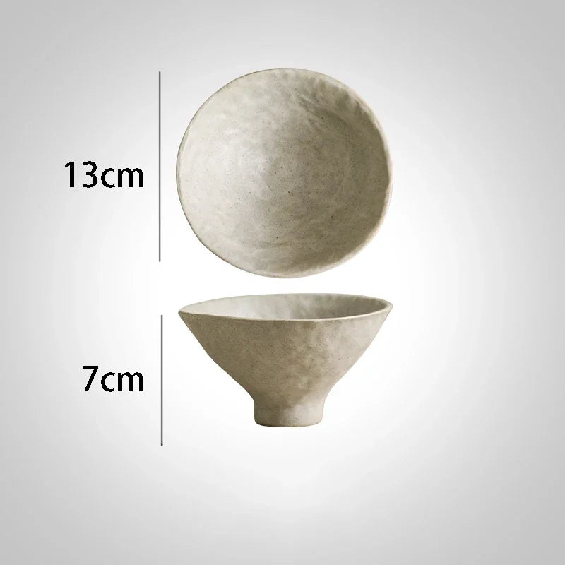 Vaisselle en Grès Blanc, Bols et Assiettes Japonaises — Fabrication Artisanale – Bowl-13x7cm | Studio Nichijo Paris
