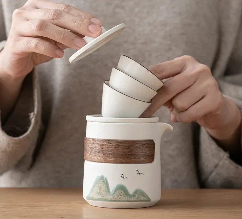 Service à Thé Gaiwan en Porcelaine – Fabrication Artisanale – | Studio Nichijo Paris