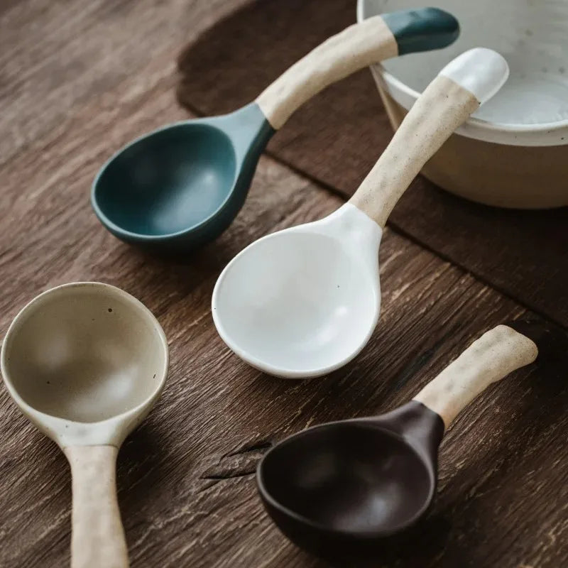 Grande Cuillère à Soupe en Grès Faite à la Main — Style Japonais – Céramique – | Studio Nichijo Paris