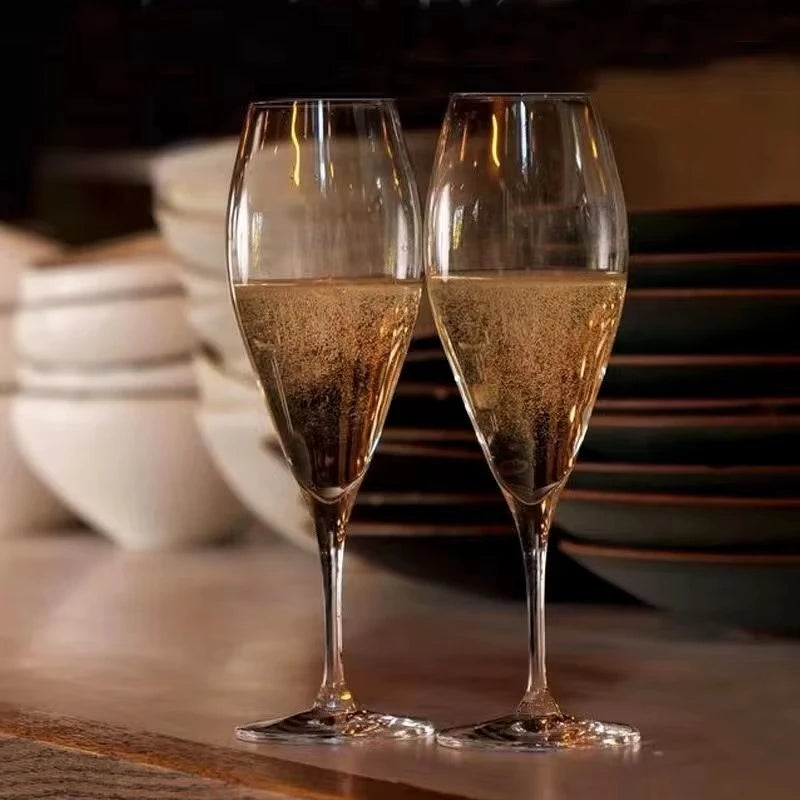 Verre Vin Rouge Cristal Japonais Pied Bas Flûte Champagne 200 ml — Fabrication Artisanale – | Studio Nichijo Paris