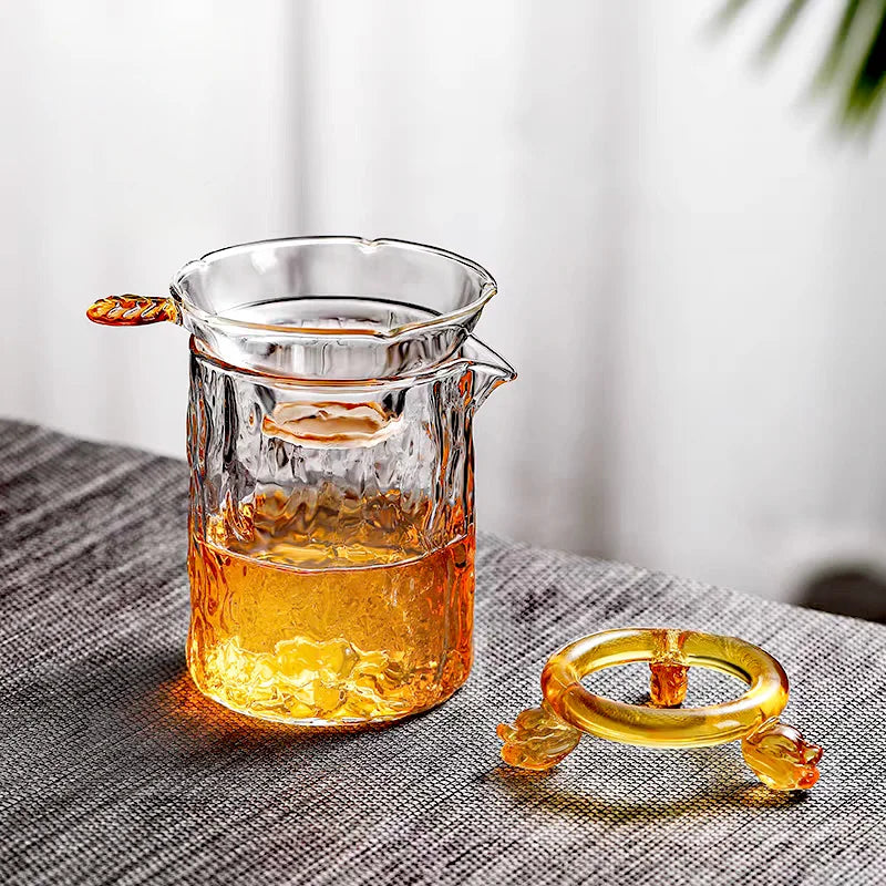 Pichet à Thé Verre Marteau Arbre 350 ml Cha Hai Séparateur — Fabrication Artisanale – | Studio Nichijo Paris