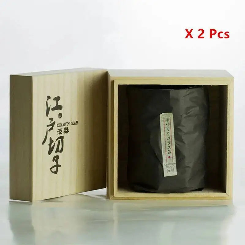 Verre Whisky Edo Japonais Boîte Bois Sans Plomb 260 ml — Fabrication Artisanale – 2 Verres | Studio Nichijo Paris