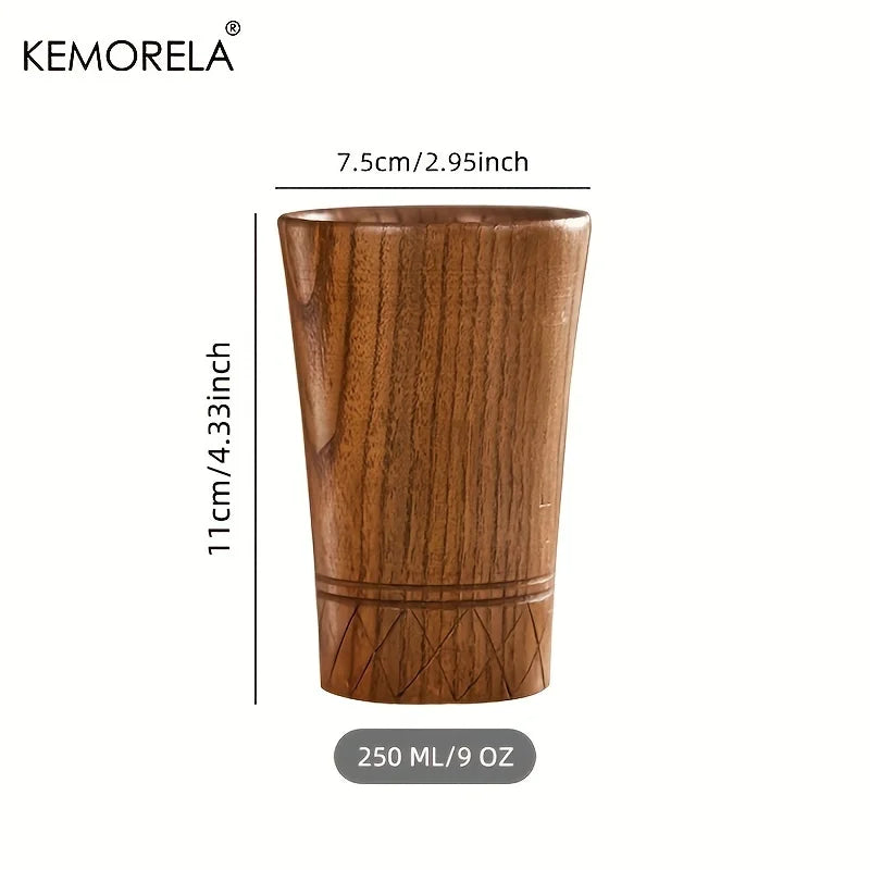 Tasse en Bois Naturel Sculptée à la Main — Style Japonais Wabi-Sabi, 250 ml – | Studio Nichijo Paris