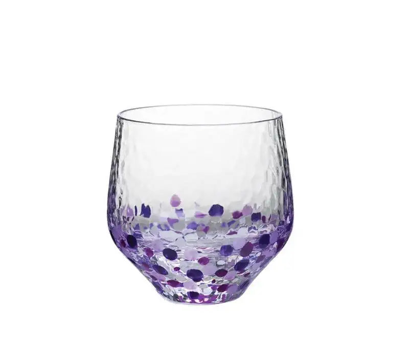 Verre Whisky Cristal Ciel Étoilé Coloré Japonais 240ml — Fabrication Artisanale – Violet Cup | Studio Nichijo Paris
