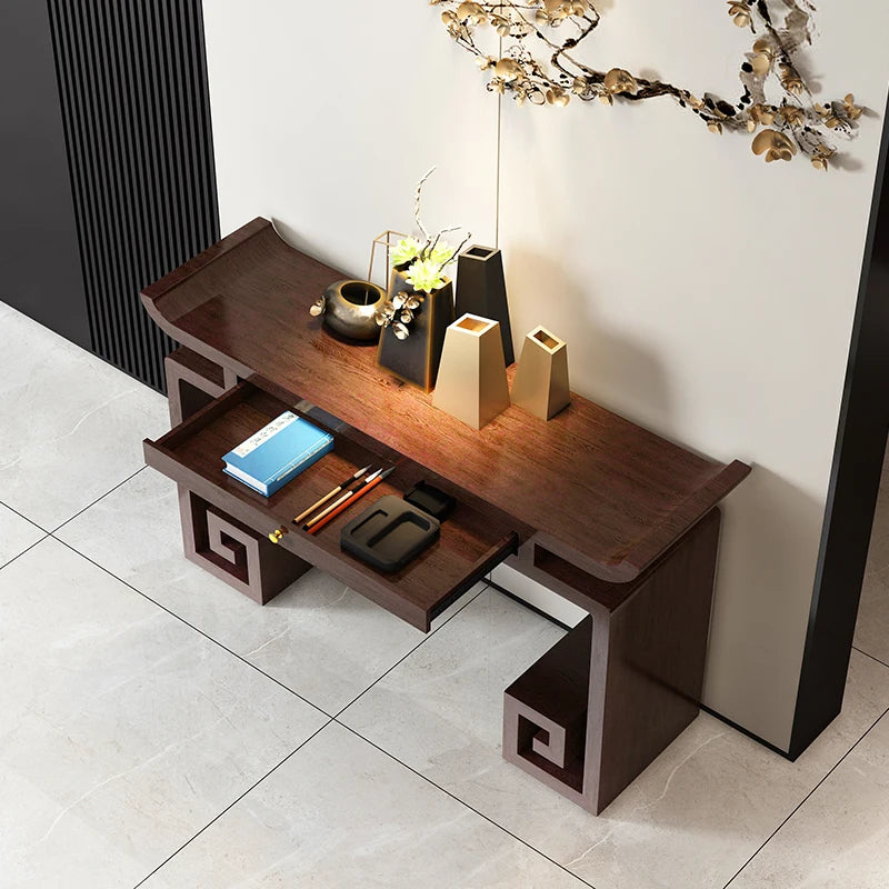 Table Console Wabi-Sabi Rustique – Design Minimaliste Glamour pour Couloir – | Studio Nichijo Paris