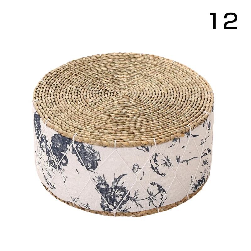 Coussin de Méditation Futon Rond en Paille Naturelle – Raku | Studio Nichijo Paris