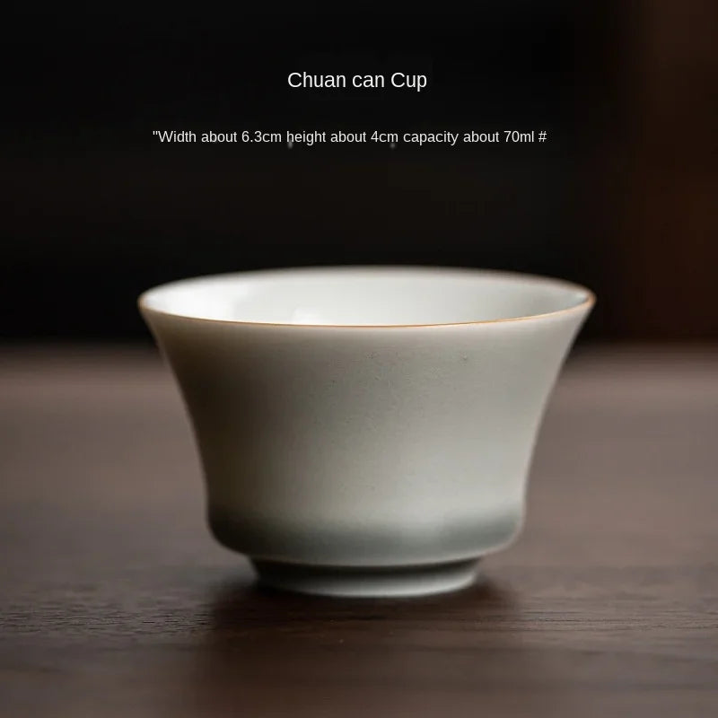Tasse Porcelaine Glaçage Gris Glacé Kung Fu, Fabrication Artisanale – Tasse 70 ml2 | Studio Nichijo Paris