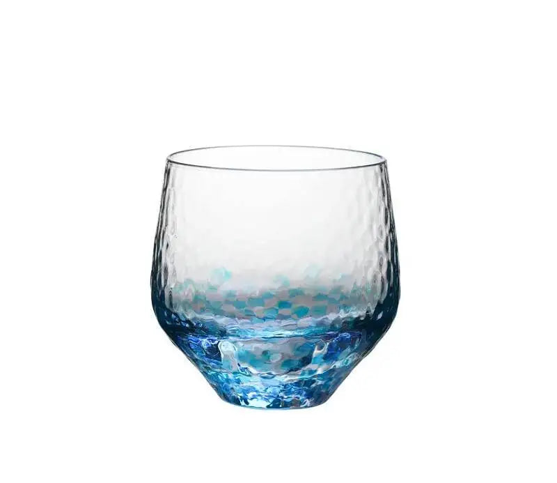 Verre Whisky Cristal Ciel Étoilé Coloré Japonais 240ml — Fabrication Artisanale – Sea Blue Cup | Studio Nichijo Paris