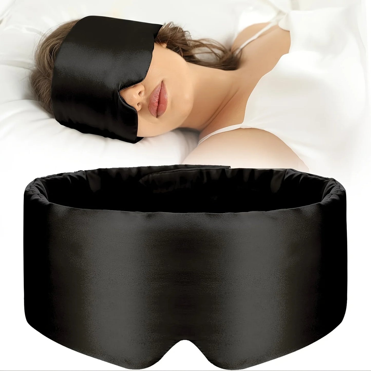 Masque Sommeil Soie Couverture Complète Anti-Lumière – Noir | Studio Nichijo Paris