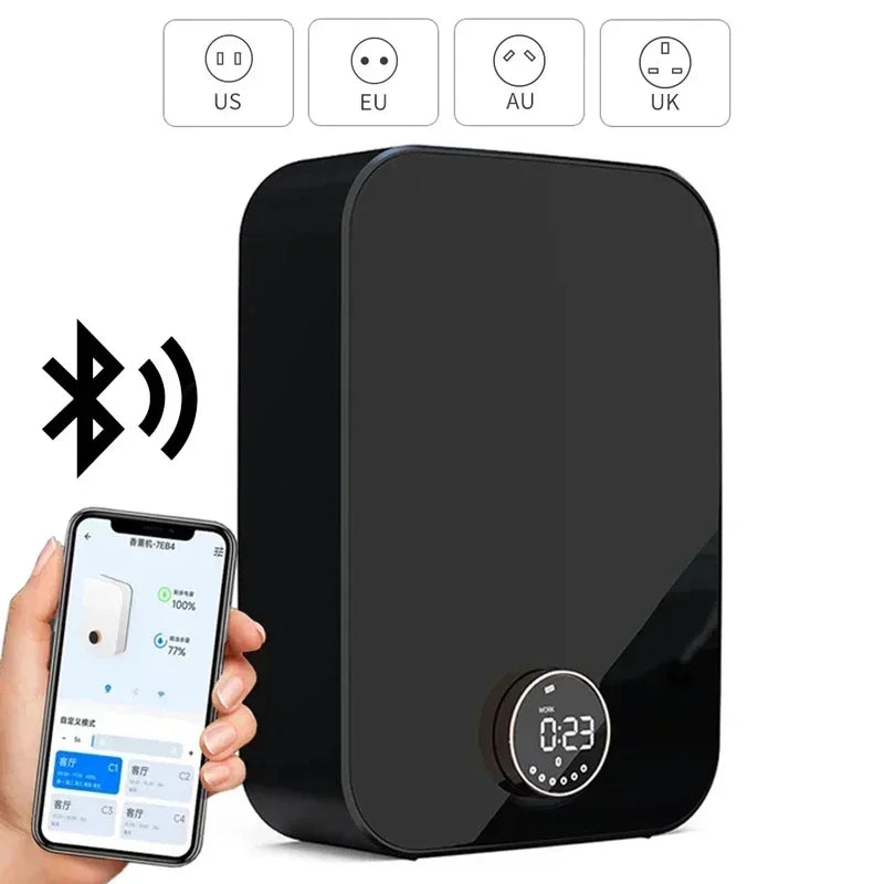Diffuseur Arômes Mural Sans Eau 150ml - Kaori – Bluetooth - Noir | Studio Nichijo Paris