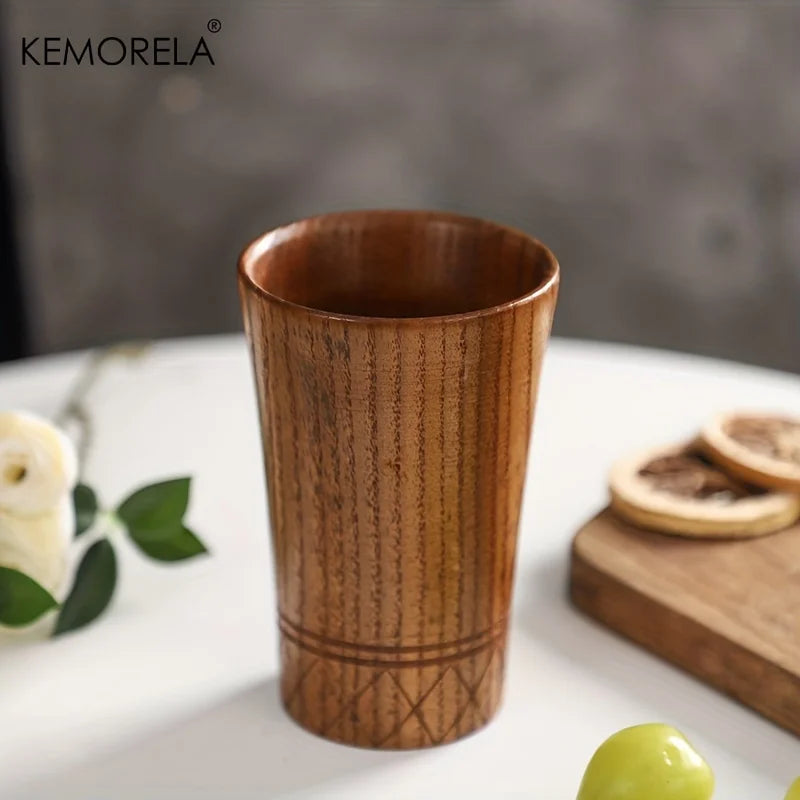 Tasse en Bois Naturel Sculptée à la Main — Style Japonais Wabi-Sabi, 250 ml – | Studio Nichijo Paris