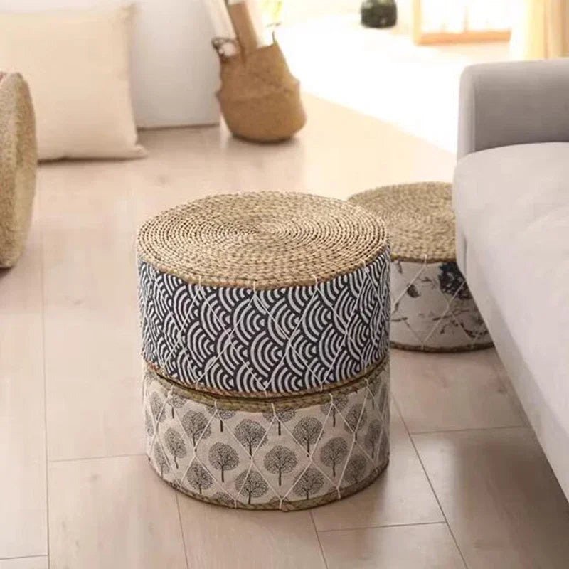 Coussin de Méditation Futon Rond en Paille Naturelle – | Studio Nichijo Paris