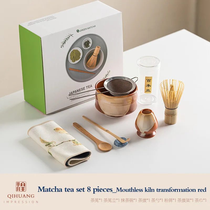 Ensemble Matcha Céramique Bambou 8 Pièces, Fabrication Artisanale – Kei | Studio Nichijo Paris