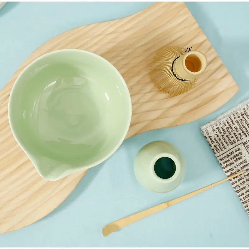 Service à Thé Matcha — Bol Céramique & Fouet Bambou — Fabrication Artisanale – | Studio Nichijo Paris