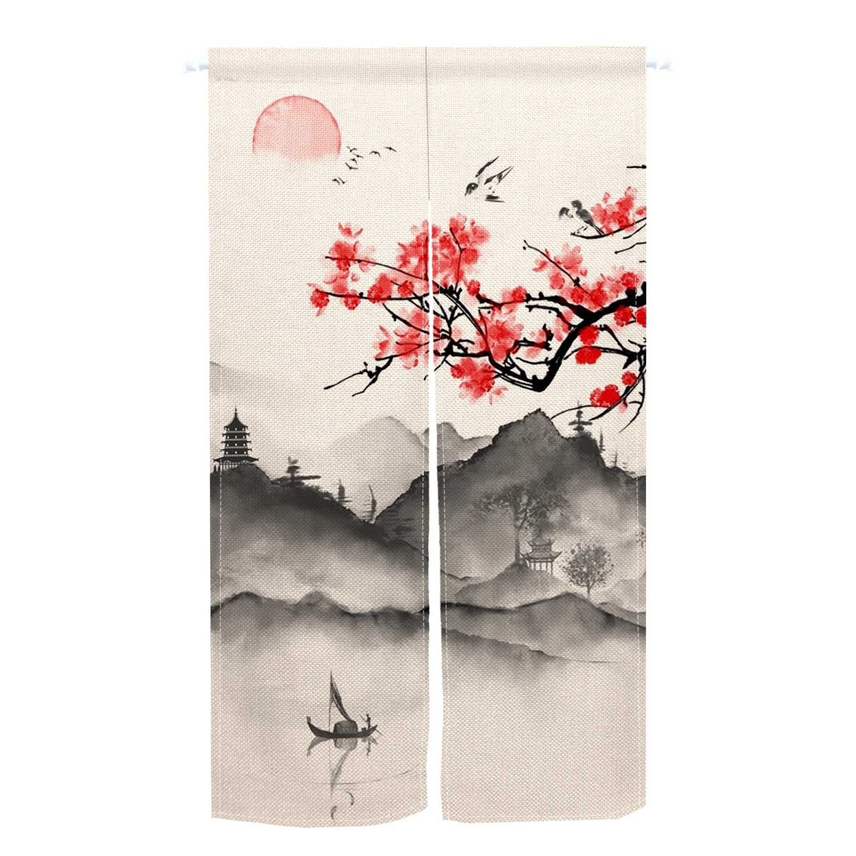 Rideau de Porte Japonais | Demi-Rideau Translucide – Sumi-e | Studio Nichijo Paris