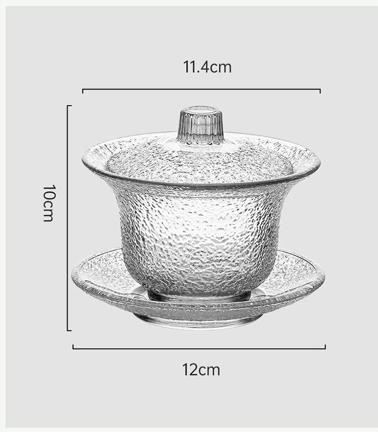 Bol Gaiwan Verre Résistant Chaleur Cérémonie Thé 200ml — Fabrication Artisanale – | Studio Nichijo Paris