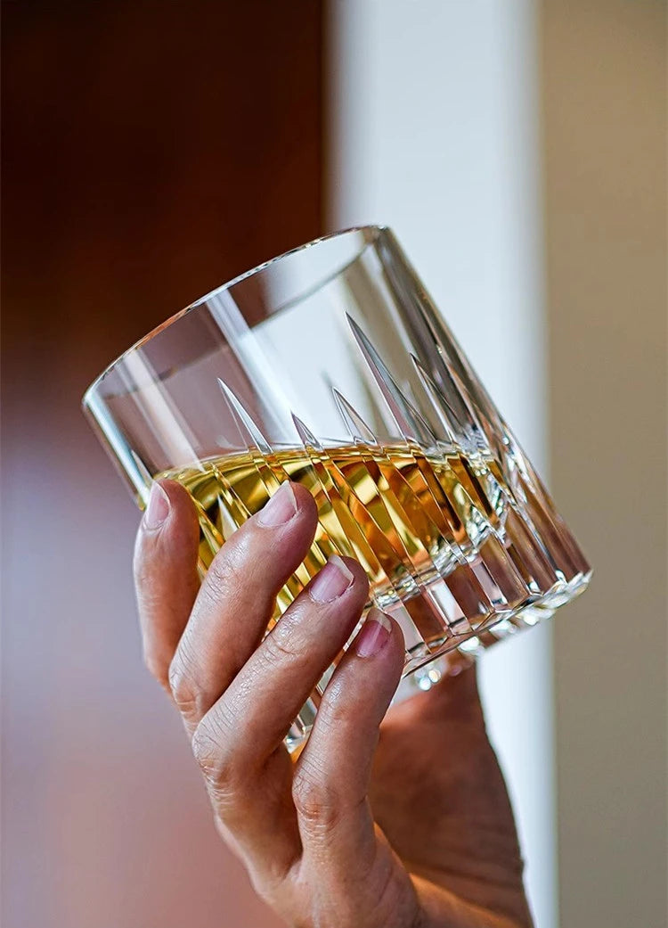 Verre Cristal K9 Edo Kiriko Gravé Luxe Coffret Mariage 260 ml — Fabrication Artisanale – | Studio Nichijo Paris
