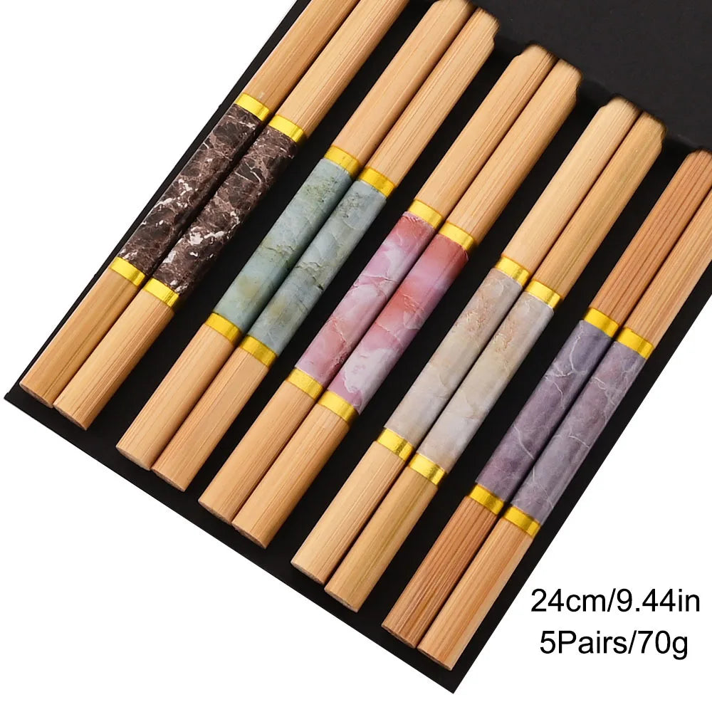 Baguettes en bois de bambou faites à la main, 5 paires, réutilisables, naturelles, japonaises, sushi, nourriture, chat, fleur, multi-documents – | Studio Nichijo Paris