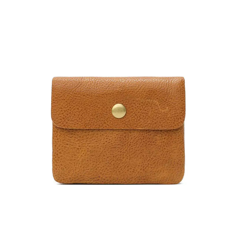 Portefeuille rétro fait à la main de style japonais pour hommes, cuir véritable, cuir de vachette, fermeture éclair courte, porte-monnaie, porte-cartes, petite poche à monnaie, sac d'argent – | Studio Nichijo Paris