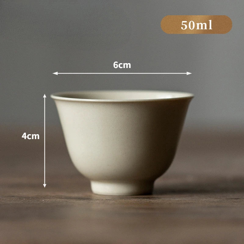 Tasse à Thé Porcelaine Kung Fu Japonaise Lot de 2, Fabrication Artisanale – WA | Studio Nichijo Paris