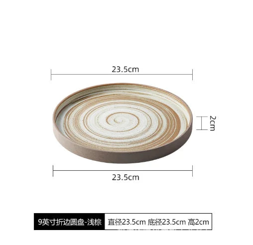 Assiette Céramique Japonaise Rétro — Fabrication Artisanale – 23 cm | Studio Nichijo Paris