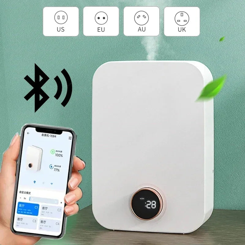 Diffuseur Arômes Mural Sans Eau 150ml - Kaori – Bluetooth - Blanc | Studio Nichijo Paris