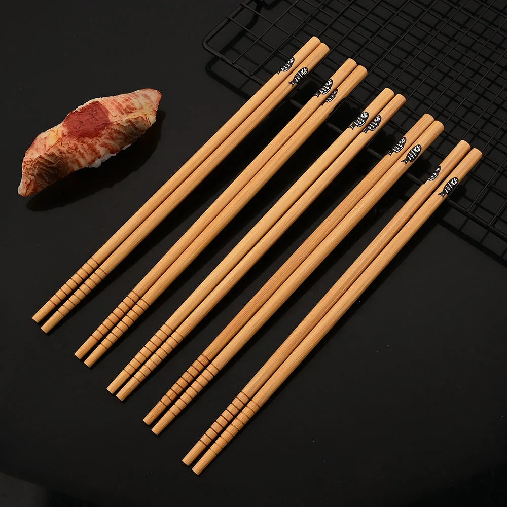 Baguettes Bambou Multicolores Motifs Lot 5 Paires Réutilisables — Fabrication Artisanale – | Studio Nichijo Paris