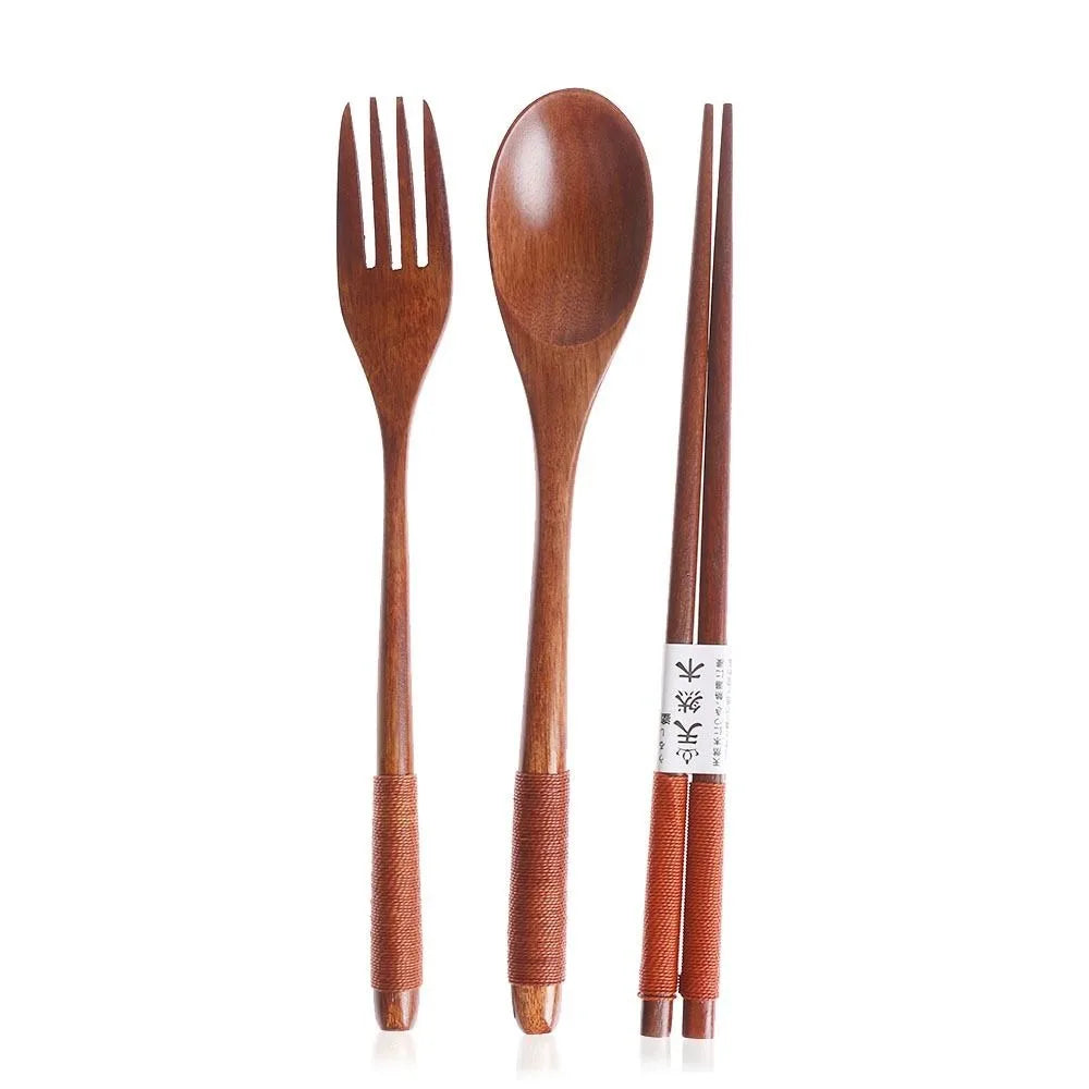 Couverts Voyage Bois Naturel Japonais Baguettes Cuillère Fourchette — Fabrication Artisanale – Moyu | Studio Nichijo Paris
