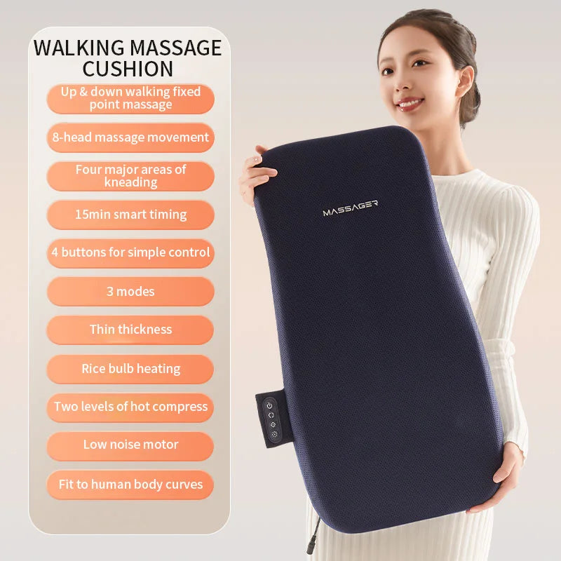 Masseur Shiatsu Dos Chauffant - Coussin Corps Complet – Noir | Studio Nichijo Paris