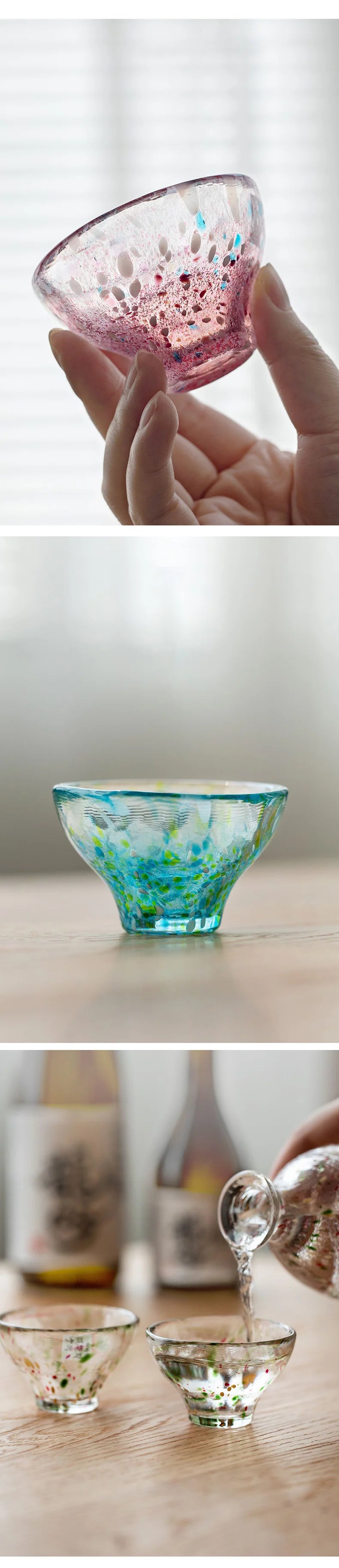 Tasse Thé Verre Cristal 55ml Cérémonie Kung Fu Saké 65 ml — Fabrication Artisanale – | Studio Nichijo Paris
