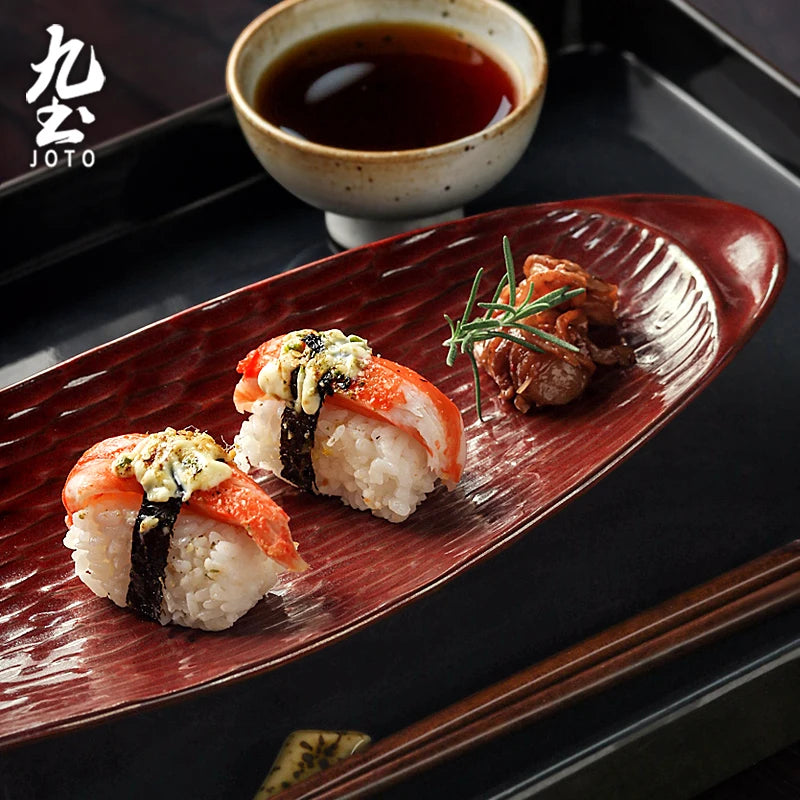 Assiette Sushi Céramique Japonaise Élégante — Fabrication Artisanale – | Studio Nichijo Paris