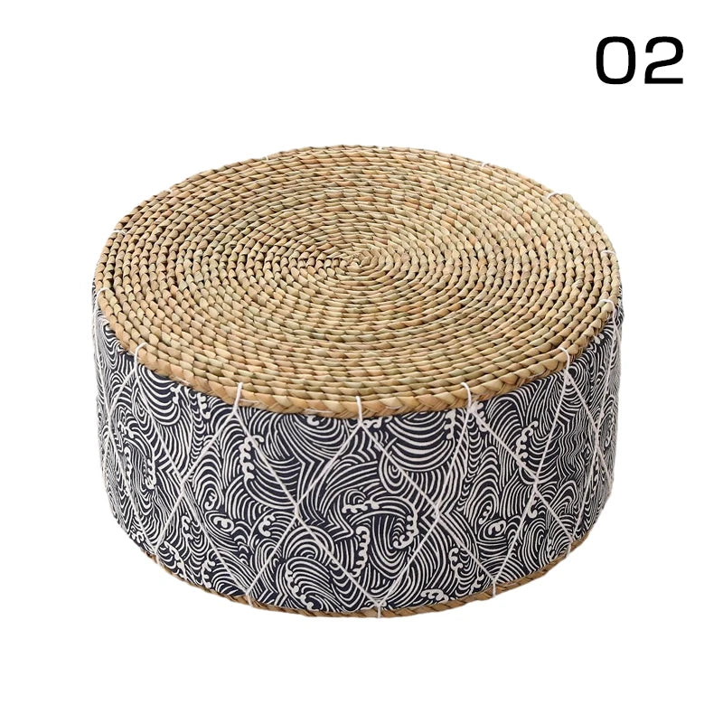 Coussin de Méditation Futon Rond en Paille Naturelle – Fuyu | Studio Nichijo Paris