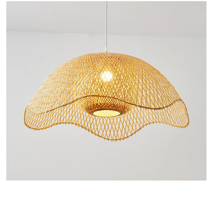 Lustre suspendu en bambou et bois, style chinois, japonais, asiatique, pour cuisine, hôtel, restaurant, salle à manger, salon, fabrication artisanale, nouveauté 2022 – | Studio Nichijo Paris