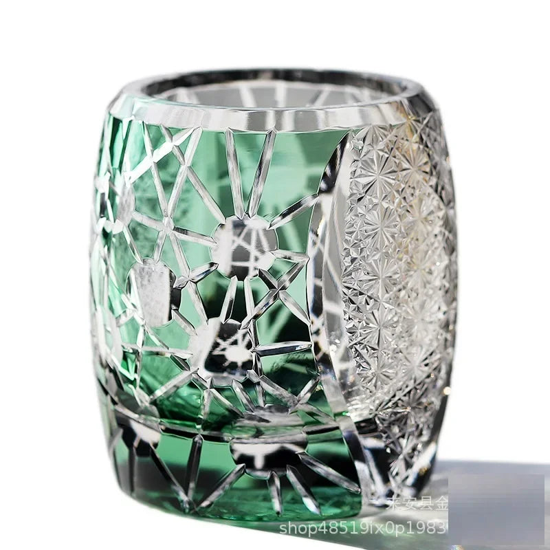 Verre Whisky Cristal Japonais Luxe Rétro — Fabrication Artisanale – Umi | Studio Nichijo Paris