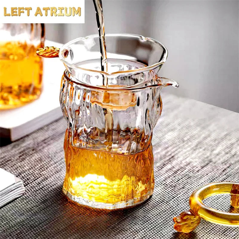 Pichet à Thé Verre Marteau Arbre 350 ml Cha Hai Séparateur — Fabrication Artisanale – | Studio Nichijo Paris