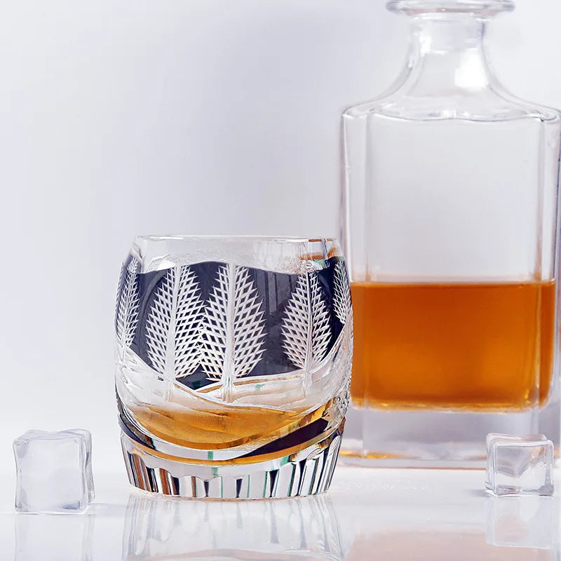 Verre Cristal Whisky Edo Quatre Saisons Nitro — Fabrication Artisanale – | Studio Nichijo Paris