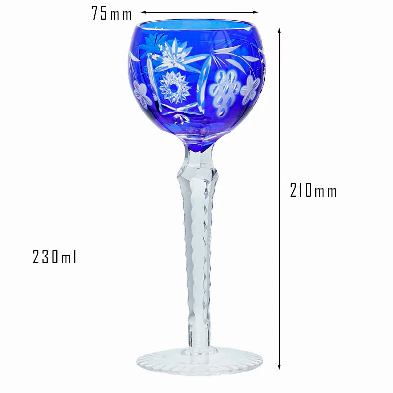 Verre à whisky et gobelet à vin en cristal taillé à la main, style japonais, en verre Edo Kiriko bleu - 5 modèles disponibles – blue 2 | Studio Nichijo Paris