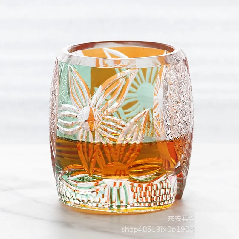 Verre Whisky Cristal Japonais Luxe Rétro — Fabrication Artisanale – Hana | Studio Nichijo Paris