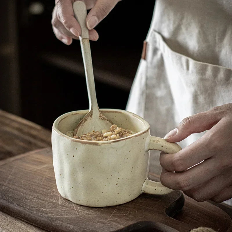 Tasse Grès & Cuillère Japonaise – Fabrication Artisanale – | Studio Nichijo Paris