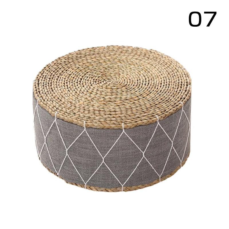 Coussin de Méditation Futon Rond en Paille Naturelle – Akane | Studio Nichijo Paris