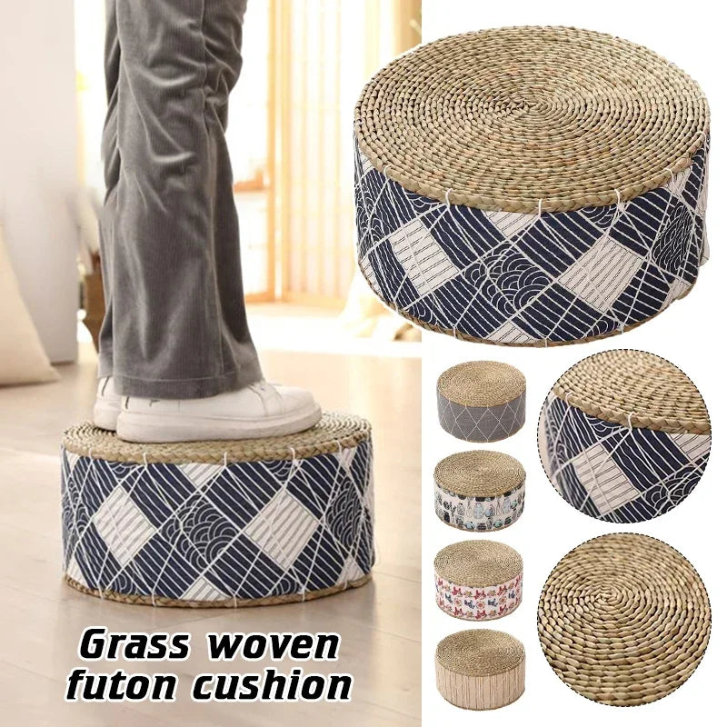 Coussin de Méditation Futon Rond en Paille Naturelle – | Studio Nichijo Paris