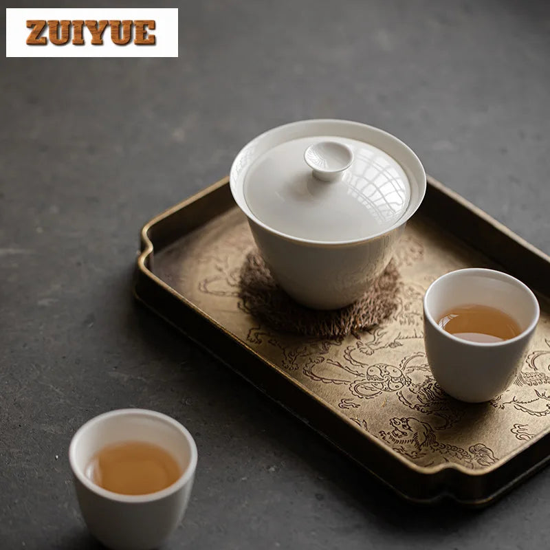 Gaiwan Porcelaine Blanc Abricot, Fabrication Artisanale – | Studio Nichijo Paris