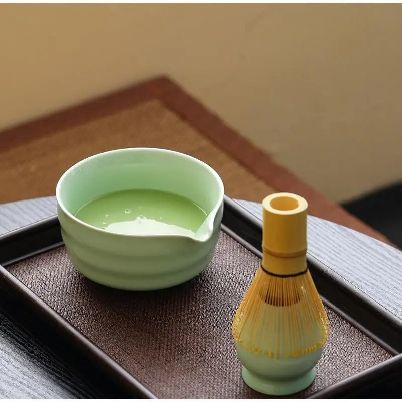 Service à Thé Matcha — Bol Céramique & Fouet Bambou — Fabrication Artisanale – | Studio Nichijo Paris