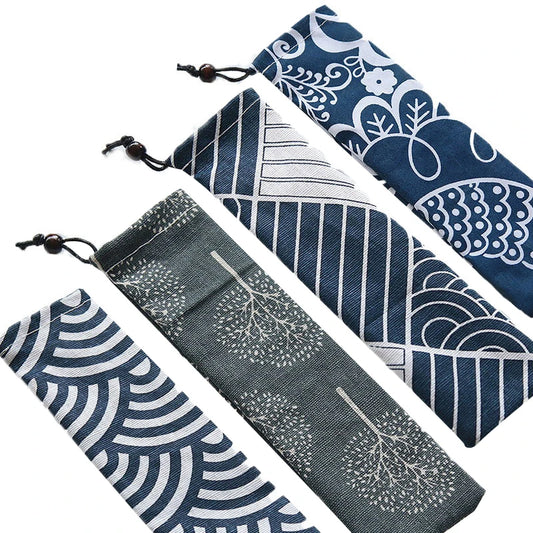 Pochette à Couverts en Coton et Lin — Cordon, Voyage & Pique-nique – | Studio Nichijo Paris