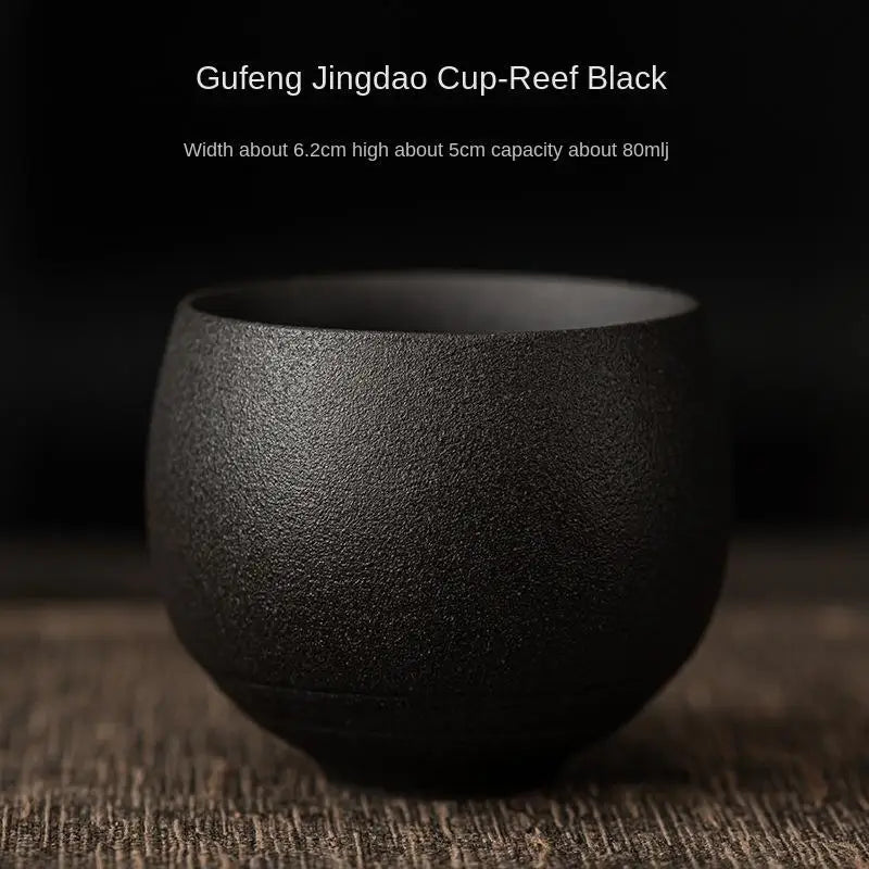 Tasse à Thé 80 ml en Grès Japonais, Fabrication Artisanale — Service Kung Fu – Moyu | Studio Nichijo Paris