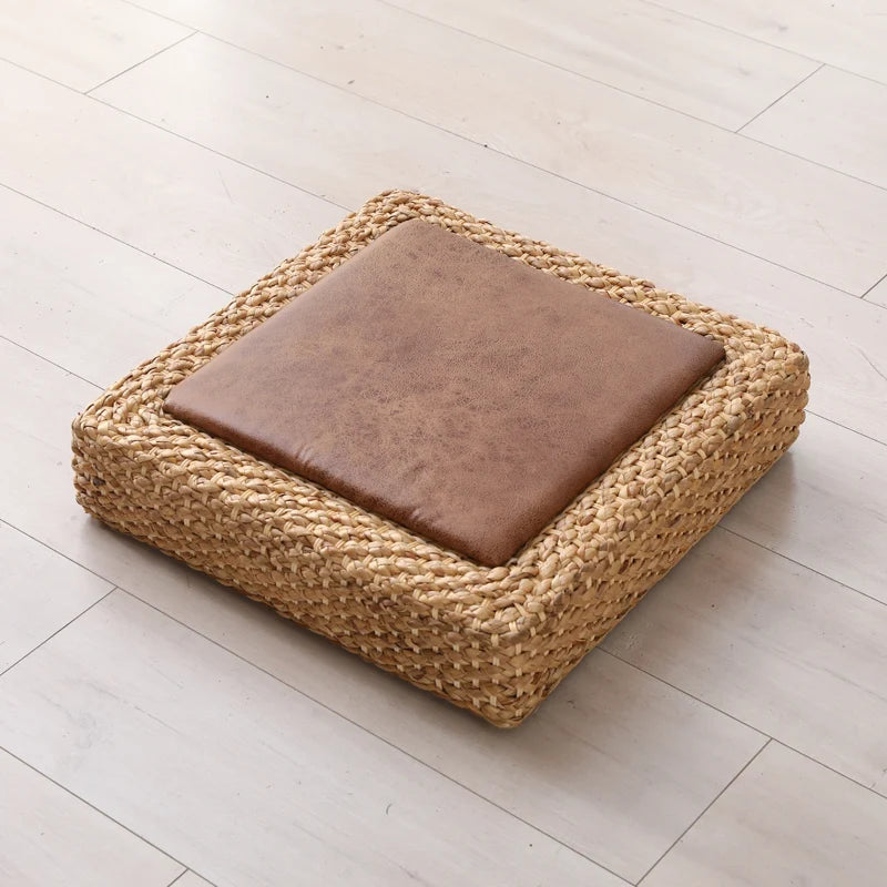 Coussin Sol Tatami Rotin - Wa – Cercle d'Enso (Harmonie infinie) | Studio Nichijo Paris