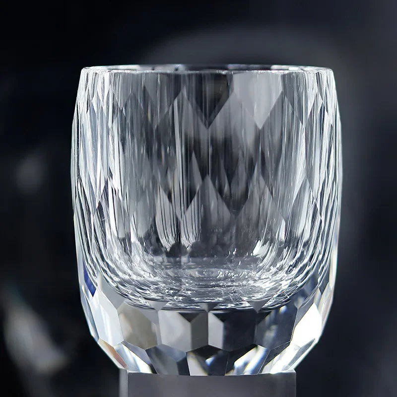 Verre à Whisky Cristal Taille Diamant Japonais 250ml, Fabrication Artisanale – Transparent | Studio Nichijo Paris