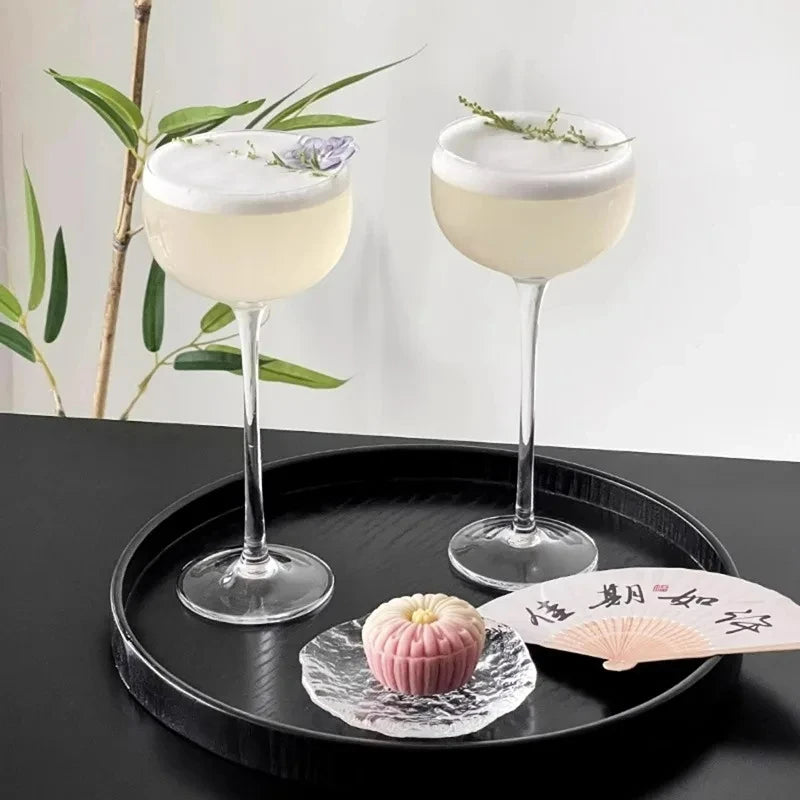 Verre Martini Cocktail Cristal Japonais Tour Pied Haut — Fabrication Artisanale – | Studio Nichijo Paris