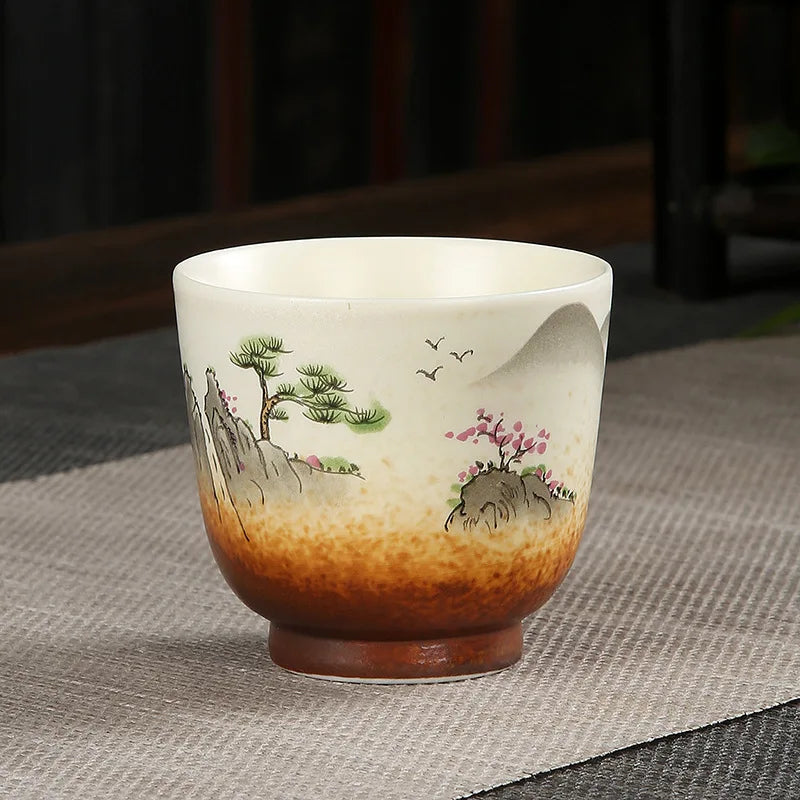 Tasse à Thé en Porcelaine Peinte à la Main — Fabrication Artisanale, Service Kung Fu – Utsutsu | Studio Nichijo Paris