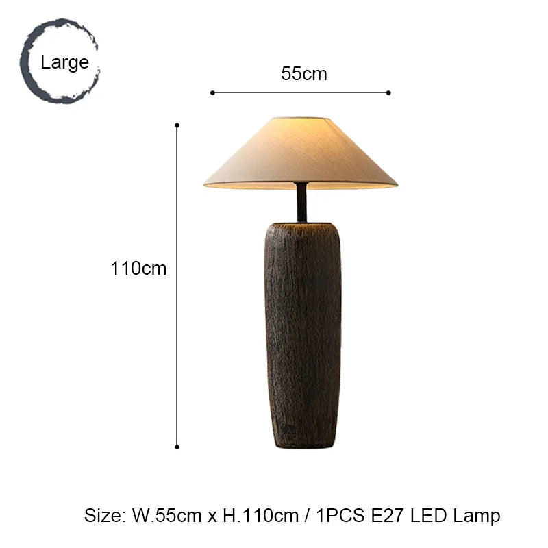 Lampadaire Wabi-Sabi – Grain de Bois Patiné Vintage pour Salon – Takane (高嶺) | Studio Nichijo Paris